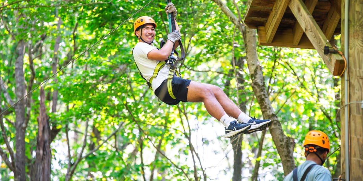 Ropes Course and Zip Lines during Day